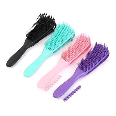 China Salon Hair Make Wholesale Plastic Detangling Hair Brush Massage Hair Comb Sweep Octopus Eight Rows Hair Detangle Brush for sale