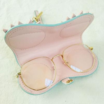 China Cute Funny Eye Protection Decoration Sunglasses Box PU Sunglasses Bag Glasses Box Can Custom for sale