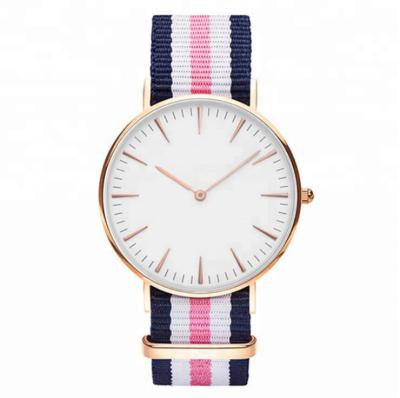 China Chinese Wholesale Alarm Alloy Watches Quartz Fabric Round Cheap Fashion Watch For All Person for sale