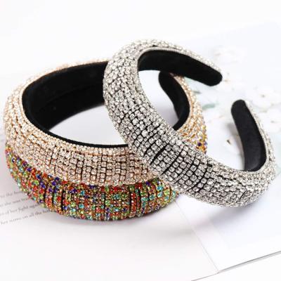 China 2020 new design headband rhinestone glitter baroque bling headband fashion luxury headband for women for sale