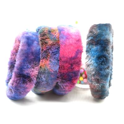 China Luxury Hot Multicolor Artificial Rabbit Fur Hair Accessories Autumn Sale Hairband Fashion Hairy Headband For Women for sale