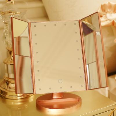 China Hot sale lighted vanity with led light make up organizer mirror hollywood style makeup mirror with led light for sale