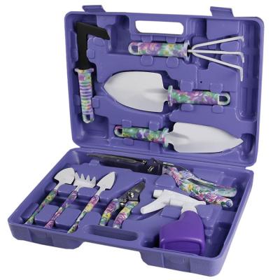 China Hot Sale 11 Pcs Flower/Green Plant Gift Multifunctional Purple Green Gardening DIY Tools Tool Kit for sale