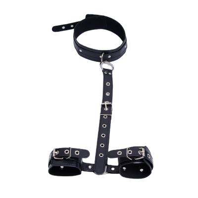 China BDSM Play Game Fetish Neck Belt BDSM Sex Sexy Flirt Toys For Couples Bondage Leather Kit for sale