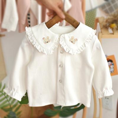 China Qy 2021 Autumn Korean Girls' Long Sleeve Soft Baby Cute Children's Blouse Anti-Shrink for sale