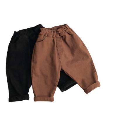 China Qy Breathable Toddler Boys Pants Harem Casual Cargo Baby Pants New Arrival Plaid Elastic Joggers For Kids for sale