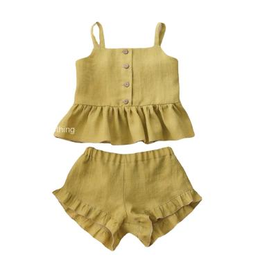 China Plus Size Customize Baby Sets Summer Sleeveless Infant Cotton Newborn Shorts Tops Clothes Kids Casual Two Sets for sale