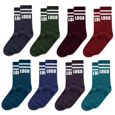 China Qy QUICK DRY Wholesale Custom Logo Crew Cotton Men High Quality Colorful Happy Socks for sale