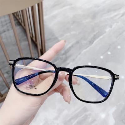 China Decorate 5003 Fashion Vintage Glass Frame Girls Polygon Anti Fatigue Blue Light Blocker Glasses TR for sale