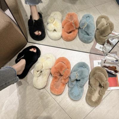 China Fashion Trend Autumn Fashion Trend Increases By 4.8 Cm Flat Bottom Women's Slippers Comfortable Cross Slippers for sale