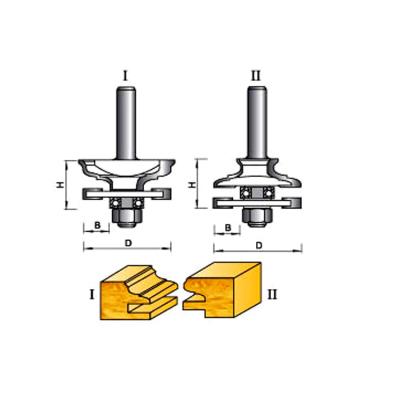 China K08166 Woodworking Woodworking Cutting Classic Wood Tungsten Carbide Blade Stile and Rail Router Bit Set for sale