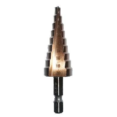 China Stainless Steel and Metal Drilling Hex Shank HSS M35 Cobalt Step Drill Bit for Stainless Steel and Metal Drilling for sale