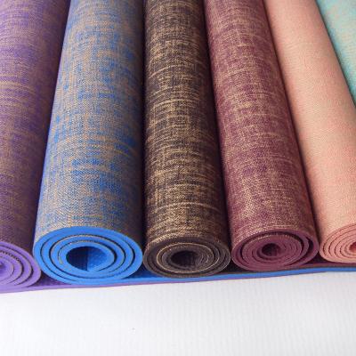 China New Arrival LUXURY Non-slip High Density PVC Yoga and Fitness Canvas Mat for sale