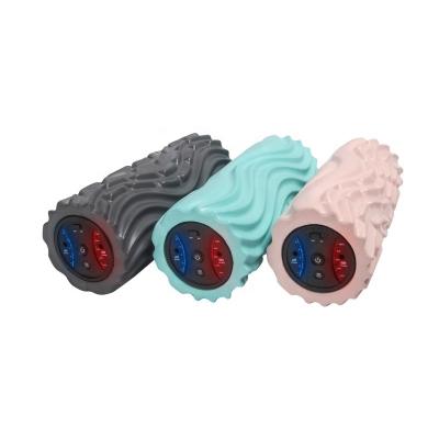 China LUXURY Led Logo Electric Fitness Yoga Vibrating Muscle Massager Display Custom Muscles Massage Foam Roller for sale