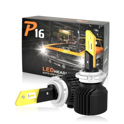 China 2021 new product P16 aluminum alloy auto led 100W 9600LM h4 9005 headlight with good light beam pattern for sale