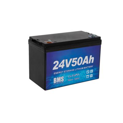 China Energy storage Customized Deep Cycle Battery 24V50AH 1.28KWh IP65 Nature Cooling Energy Storage Lithium Battery for sale