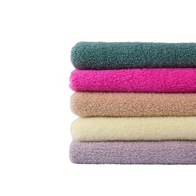 China Factory Direct Sale 100% Polyester Sherpa Fleece Faux Fur Flame Retardant Fabric For Toy Scarf Hat Bag for sale