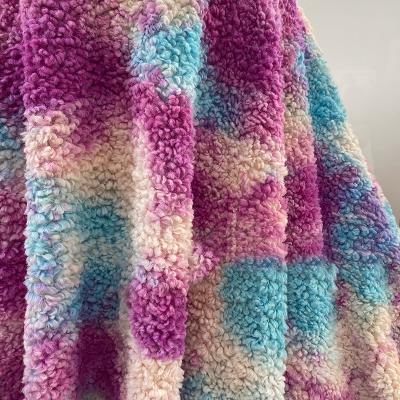 China Factory Direct Sale Tear-Resistant Faux Fur Fleece Tie Dye Sherpa Shear Fabric For Accessories for sale