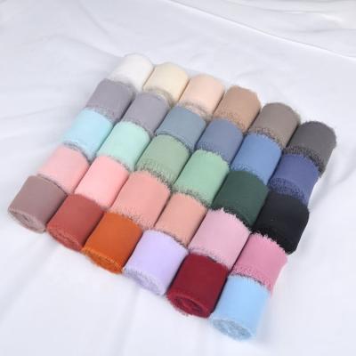 China High Tenacity Fringed Ribbon Stationery Decorated Chiffon Ribbon for sale