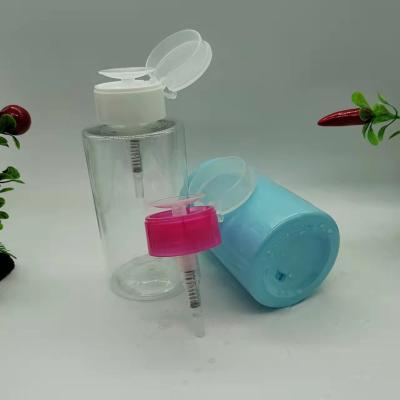 China 250ML PET Nail Polish Remover Cosmetic Clear Plastic Cosmetic Pump Dispenser Bottle Acrylic Solvent Bottle for sale