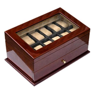 China Handmade Custom High Gloss Wooden Luxury Watch Storage Box for sale