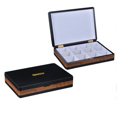 China Handmade Hot Sale Black Wooden Gift Tea Packaging Box for sale