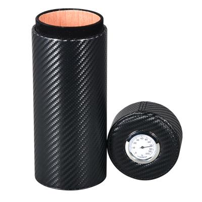 China Luxury carbon fiber+cedar wood mahogany cedar cigar humidor tube for sale