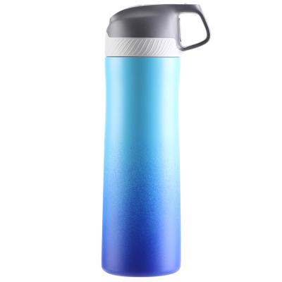 China FEIJIAN Viable 550ml/18oz Insulated Water Bottle With Straw Tritan Dustproof Design Double Wall 316 Stainless Steel Teenagers Bicycle for sale