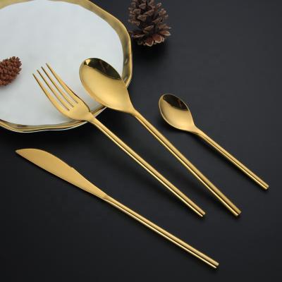 China Jieyang Sustainable Dinnerware Flatware Luxury Dinner Set 18/8 18/10 Stainless Steel Gold Metal Cutlery for sale