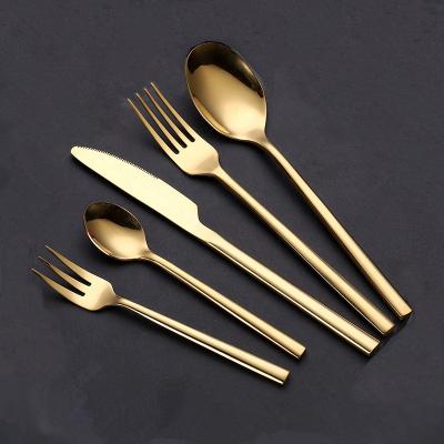 China Food Grade Hotel Restaurant Stainless Steel Gold Cutlery Sustainable Reusable Wedding Set for sale