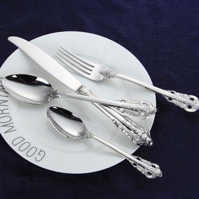 China Wholesale 18/10 Stainless Steel Cutlery Silverware Dinner Service Viable Luxury Flatware Set With Gift Box for sale