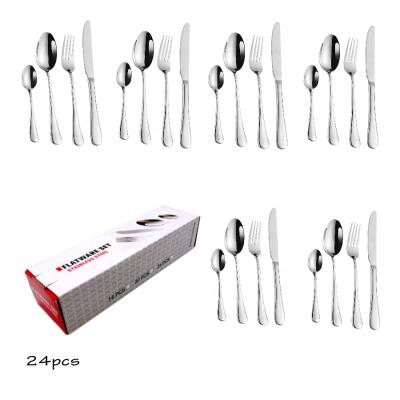 China Sustainable Titanium Gold Silverware 24pcs Cutlery Set Stainless Steel Cutlery Set 24pcs for sale