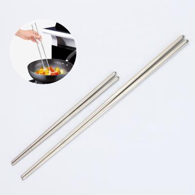 China Sustainable Reusable Metal Chopsticks Stainless Steel Extra Long Cooking Noodle Chopsticks Chopsticks for sale