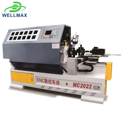 China Hotels WELLMAX MC2022 Automatic Woodworking Machinery CNC Wood Lathe Machine with Cover for Wood Caps for sale