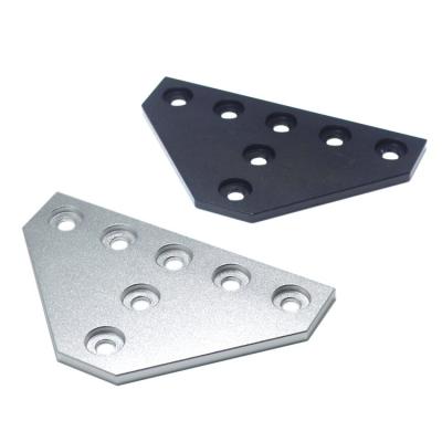 China GIULY Aluminum Alloy Anodized 7 Hole T Joint Plate For Aluminum V-slot Profile for sale