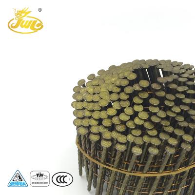 China Checkered Concrete Nail Sizes Standard Pallet Wire Coil Nails CN15W Series Round Wire Nail for sale