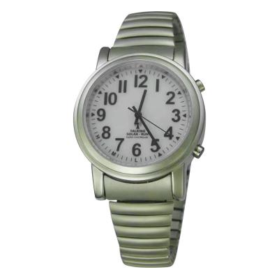 China Alarm Atomic Solar Talking Watch with Loud Day Date Alarm Watch for Visually Impaired and Blind People for sale