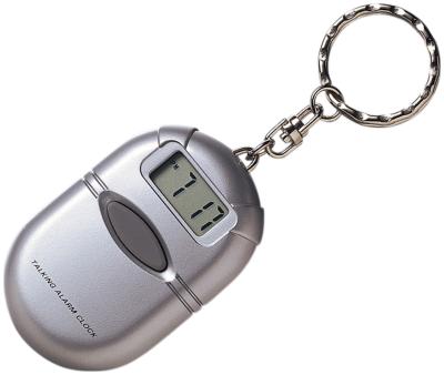 China Alarm English/German/French/Spanish/Italian speaking clock key chain for blind and low vision people - clear loud voice, time alarm, for sale