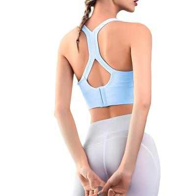 China Sports Yoga Suit Hollow Back Adjustable Women Breathable Shock Proof Gather Away Small Chest Big Show Bra Yoga Suit Tank Top for sale