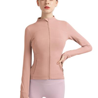 China Breathable Yoga Suit Women's Spring and Autumn Casual Running Jacket Yoga Tight Quick-Drying Tight Top Wear Mock Collar for sale