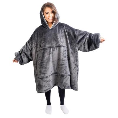 China Large Size Thick Wool Autumn Winter Hoodie Blanket Sale TV Sweater Dressing Gown Home Flannel Warm Breathable Lazy Robe for sale