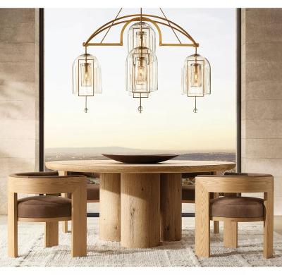 China (Other) n design round table solid wood dining table restaurant dining table hotel villa model room adjustable light luxury creative simple modern rural home fu for sale