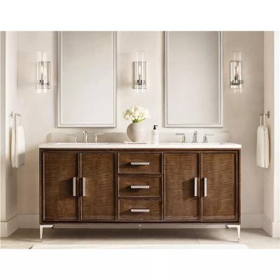 China American Light Luxury Solid Wood Marble Multifunctional Storage American Style Countertop Bathroom Cabinet Dining Fur Cabinet Villa Room Model for sale