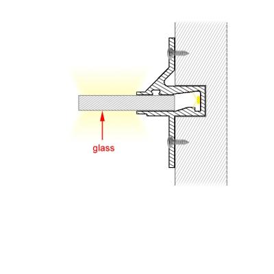 China Decorations Customized Length Aluminum Led Strip Profile For Glass Or Shelf Max 7mm Thick for sale