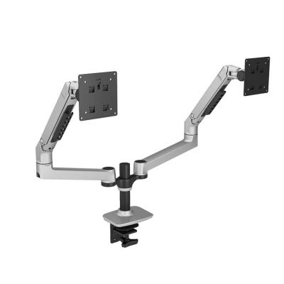 China Easy Installation Double Screen Monitor Universal Desktop Punching Bracket Multi Screen Computer Bracket Free for sale