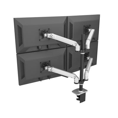 China Easy Installation Monitor Arm Four Screen Computer Stand Height Free Lift Left & Right Universal Rotation Monitor Mount for sale