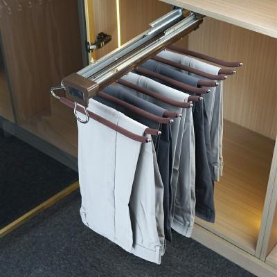 China New 2021 Hot Selling Top Classic/Postmodern Series Mounted Double Row Sliding Wire Trouser Organizer Holder for sale