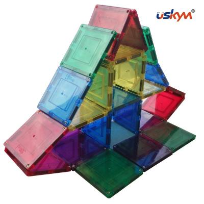 China Square Magnetic Tiles Toys / Clear Magnetic Building Blocks For Kids USKY006 for sale