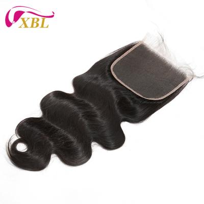 China XBL straight hot selling comfortable and popular full wave cuticle silk body closure with high quality for sale