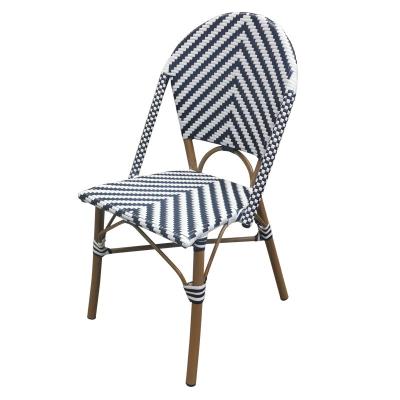 China L-143 UV Resistant Aluminum Frame Paris Bamboo Bistro Dining Chair Rattan Furniture for sale